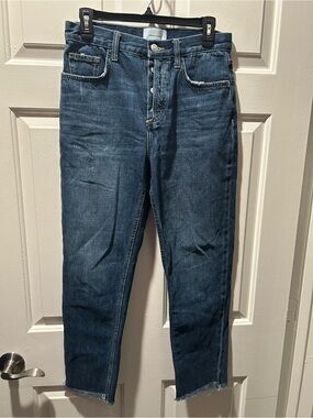 Current/Elliott The Exposed Fly Vintage Cropped Slim Ankle Jeans Size 28